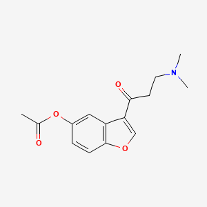 molecular formula C15H17NO4 B1220709 Acetic acid [3-[3-(dimethylamino)-1-oxopropyl]-5-benzofuranyl] ester 