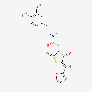molecular formula C18H16N2O6S B12207113 N-[2-(3,4-dihydroxyphenyl)ethyl]-2-[(5Z)-5-(furan-2-ylmethylidene)-2,4-dioxo-1,3-thiazolidin-3-yl]acetamide 