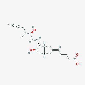 molecular formula C22H32O4 B122072 (5E)-5-[(3As,4R,5R,6aS)-5-hydroxy-4-[(E,3R)-3-hydroxy-4-methyloct-1-en-6-ynyl]-3,3a,4,5,6,6a-hexahydro-1H-pentalen-2-ylidene]pentanoic acid CAS No. 85026-51-3