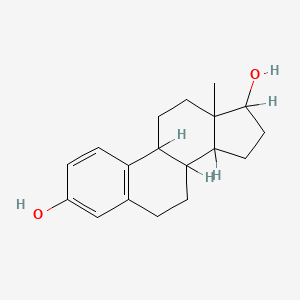 molecular formula C18H24O2 B1220721 13-Methyl-6,7,8,9,11,12,14,15,16,17-decahydrocyclopenta[a]phenanthrene-3,17-diol CAS No. 5864-38-0