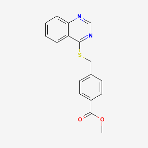 molecular formula C17H14N2O2S B12207244 Methyl 4-[(quinazolin-4-ylsulfanyl)methyl]benzoate 