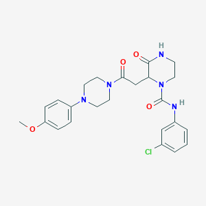 molecular formula C24H28ClN5O4 B12207344 N-(3-chlorophenyl)-2-(2-(4-(4-methoxyphenyl)piperazin-1-yl)-2-oxoethyl)-3-oxopiperazine-1-carboxamide 