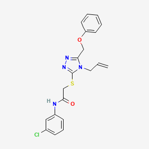 molecular formula C20H19ClN4O2S B12207399 N-(3-chlorophenyl)-2-{[5-(phenoxymethyl)-4-(prop-2-en-1-yl)-4H-1,2,4-triazol-3-yl]sulfanyl}acetamide 