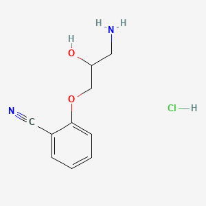 molecular formula C10H13ClN2O2 B1220741 Benzonitrile, 2-(3-amino-2-hydroxypropoxy)-, monohydrochloride CAS No. 33825-81-9