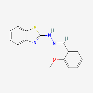 molecular formula C15H13N3OS B12207443 2-[(2E)-2-(2-methoxybenzylidene)hydrazinyl]-1,3-benzothiazole CAS No. 62164-40-3