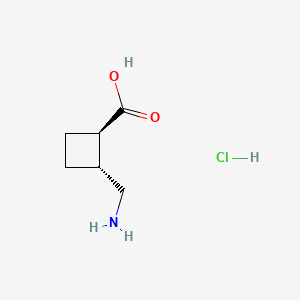 molecular formula C6H12ClNO2 B1220746 2-(Aminomethyl)cyclobutanecarboxylic acid CAS No. 74513-02-3