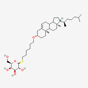 molecular formula C39H68O6S B1220748 (2S,3R,4S,5R,6R)-2-[6-[[(3S,10R,13R,17R)-10,13-dimethyl-17-[(2R)-6-methylheptan-2-yl]-2,3,4,7,8,9,11,12,14,15,16,17-dodecahydro-1H-cyclopenta[a]phenanthren-3-yl]oxy]hexylsulfanyl]-6-(hydroxymethyl)oxane-3,4,5-triol CAS No. 68354-92-7