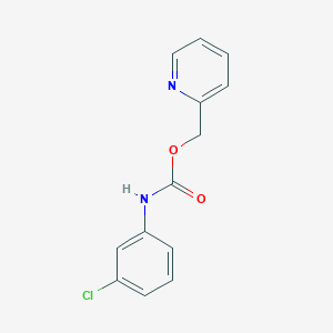 molecular formula C13H11ClN2O2 B1220757 pyridin-2-ylmethyl N-(3-chlorophenyl)carbamate CAS No. 21780-36-9
