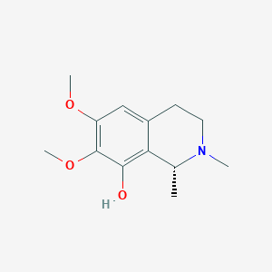 molecular formula C13H19NO3 B1220766 (-)-Pellotine 