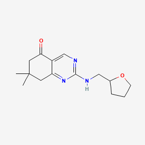 molecular formula C15H21N3O2 B12207666 7,7-Dimethyl-2-(oxolan-2-ylmethylamino)-6,8-dihydroquinazolin-5-one 