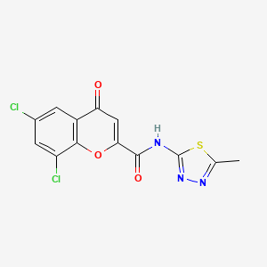 molecular formula C13H7Cl2N3O3S B12207674 6,8-dichloro-N-(5-methyl-1,3,4-thiadiazol-2-yl)-4-oxo-4H-chromene-2-carboxamide 