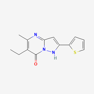 molecular formula C13H13N3OS B1220777 6-ethyl-5-methyl-2-thiophen-2-yl-1H-pyrazolo[1,5-a]pyrimidin-7-one 