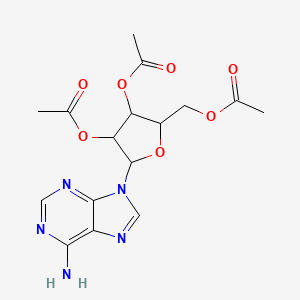molecular formula C16H19N5O7 B1220785 [(2R,3S,4R,5R)-4-Acetyloxy-5-(acetyloxymethyl)-2-(6-aminopurin-9-yl)oxolan-3-yl]acetate CAS No. 15830-77-0