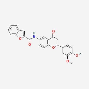 molecular formula C26H19NO6 B12207883 N-[2-(3,4-dimethoxyphenyl)-4-oxo-4H-chromen-6-yl]-1-benzofuran-2-carboxamide 