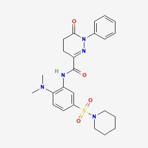 molecular formula C24H29N5O4S B12207892 N-[2-(dimethylamino)-5-(piperidin-1-ylsulfonyl)phenyl]-6-oxo-1-phenyl-1,4,5,6-tetrahydropyridazine-3-carboxamide 