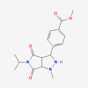 molecular formula C17H21N3O4 B12208024 Methyl 4-[1-methyl-4,6-dioxo-5-(propan-2-yl)octahydropyrrolo[3,4-c]pyrazol-3-yl]benzoate 