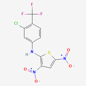 molecular formula C11H5ClF3N3O4S B1220805 N-(3-Chloro-4-(trifluoromethyl)phenyl)-3,5-dinitro-2-thiophenamine CAS No. 30514-93-3