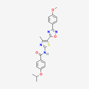 molecular formula C23H22N4O4S B12208096 N-[(2Z)-5-[3-(4-methoxyphenyl)-1,2,4-oxadiazol-5-yl]-4-methyl-1,3-thiazol-2(3H)-ylidene]-4-(propan-2-yloxy)benzamide 