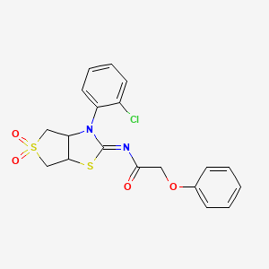 molecular formula C19H17ClN2O4S2 B12208105 N-[(2Z)-3-(2-chlorophenyl)-5,5-dioxidotetrahydrothieno[3,4-d][1,3]thiazol-2(3H)-ylidene]-2-phenoxyacetamide 