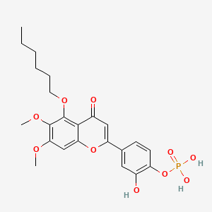 molecular formula C23H27O10P B1220812 5-Hexyloxy-3',4'-dihydroxy-6,7-dimethoxyflavone 4'-phosphate CAS No. 111372-46-4