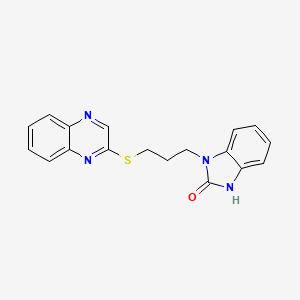 molecular formula C18H16N4OS B12208149 1-[3-(quinoxalin-2-ylsulfanyl)propyl]-1,3-dihydro-2H-benzimidazol-2-one 
