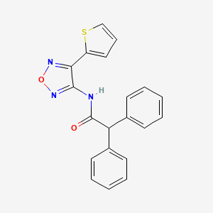 molecular formula C20H15N3O2S B12208181 2,2-diphenyl-N-[4-(thiophen-2-yl)-1,2,5-oxadiazol-3-yl]acetamide 