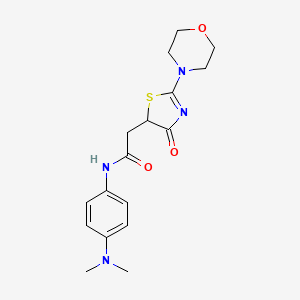 molecular formula C17H22N4O3S B12208250 N-[4-(dimethylamino)phenyl]-2-[2-(morpholin-4-yl)-4-oxo-4,5-dihydro-1,3-thiazol-5-yl]acetamide 