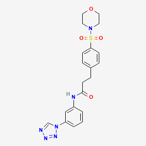 molecular formula C20H22N6O4S B12208285 3-[4-(morpholin-4-ylsulfonyl)phenyl]-N-[3-(1H-tetrazol-1-yl)phenyl]propanamide 