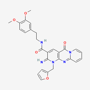 molecular formula C27H25N5O5 B12208334 N-[2-(3,4-dimethoxyphenyl)ethyl][1-(2-furylmethyl)-2-imino-5-oxo(1,6-dihydropy ridino[1,2-a]pyridino[2,3-d]pyrimidin-3-yl)]carboxamide 