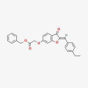 molecular formula C26H22O5 B12208345 benzyl {[(2Z)-2-(4-ethylbenzylidene)-3-oxo-2,3-dihydro-1-benzofuran-6-yl]oxy}acetate 