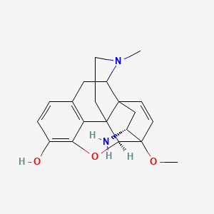 molecular formula C20H24N2O3 B1220839 14-Amino-7-methoxy-3-methyl-1,2,3,4,7,7a-hexahydro-4a,7-ethano-4,12-methano[1]benzofuro[3,2-e]isoquinolin-9-ol 