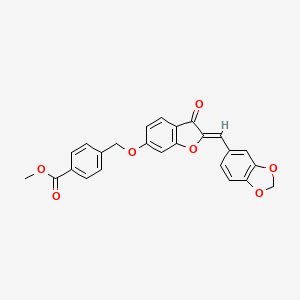 molecular formula C25H18O7 B12208487 methyl 4-({[(2Z)-2-(1,3-benzodioxol-5-ylmethylidene)-3-oxo-2,3-dihydro-1-benzofuran-6-yl]oxy}methyl)benzoate 