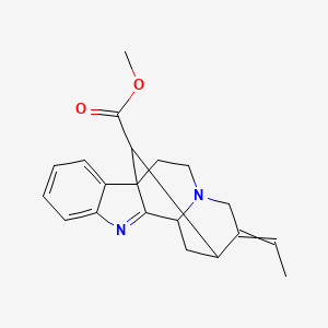 molecular formula C20H22N2O2 B1220849 Methyl 13-ethylidene-8,15-diazapentacyclo[10.5.1.01,9.02,7.010,15]octadeca-2,4,6,8-tetraene-18-carboxylate 