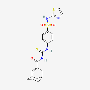molecular formula C21H24N4O3S3 B12208493 adamantanyl-N-[({4-[(1,3-thiazol-2-ylamino)sulfonyl]phenyl}amino)thioxomethyl] carboxamide 