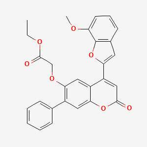 molecular formula C28H22O7 B12208600 ethyl {[4-(7-methoxy-1-benzofuran-2-yl)-2-oxo-7-phenyl-2H-chromen-6-yl]oxy}acetate 