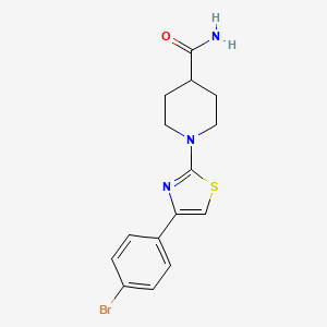 molecular formula C15H16BrN3OS B1220863 1-[4-(4-bromophenyl)-1,3-thiazol-2-yl]piperidine-4-carboxamide 