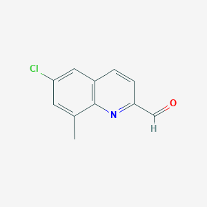 molecular formula C11H8ClNO B12208643 6-Chloro-8-methylquinoline-2-carbaldehyde 