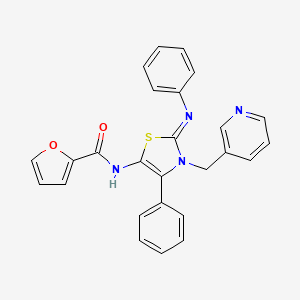 molecular formula C26H20N4O2S B12208673 N-[(2Z)-4-phenyl-2-(phenylimino)-3-(pyridin-3-ylmethyl)-2,3-dihydro-1,3-thiazol-5-yl]furan-2-carboxamide 