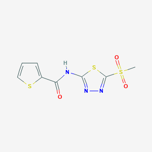 molecular formula C8H7N3O3S3 B12208694 N-(5-(methylsulfonyl)-1,3,4-thiadiazol-2-yl)thiophene-2-carboxamide 