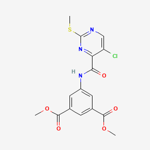 molecular formula C16H14ClN3O5S B12208707 Dimethyl 5-({[5-chloro-2-(methylsulfanyl)pyrimidin-4-yl]carbonyl}amino)benzene-1,3-dicarboxylate 