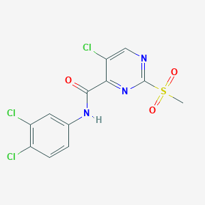 molecular formula C12H8Cl3N3O3S B12208795 5-chloro-N-(3,4-dichlorophenyl)-2-(methylsulfonyl)pyrimidine-4-carboxamide 