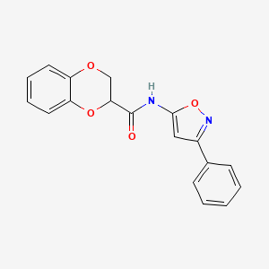 molecular formula C18H14N2O4 B12208907 N-(3-phenyl-1,2-oxazol-5-yl)-2,3-dihydro-1,4-benzodioxine-2-carboxamide 