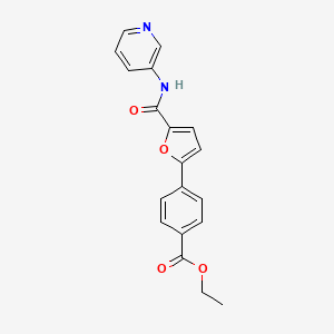 molecular formula C19H16N2O4 B1220891 4-[5-[Oxo-(3-pyridinylamino)methyl]-2-furanyl]benzoic acid ethyl ester 