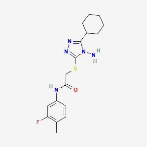 2-[(4-amino-5-cyclohexyl-1,2,4-triazol-3-yl)thio]-N-(3-fluoro-4-methylphenyl)acetamide