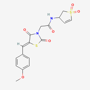 molecular formula C17H16N2O6S2 B12208977 N-(1,1-dioxido-2,3-dihydrothiophen-3-yl)-2-[(5Z)-5-(4-methoxybenzylidene)-2,4-dioxo-1,3-thiazolidin-3-yl]acetamide 