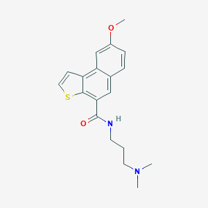 molecular formula C19H22N2O2S B012209 N-(3,3-Dimethylamino)propyl-8-methoxynaphtho(2,1-b)thiophene-4-carboxamide CAS No. 104314-34-3