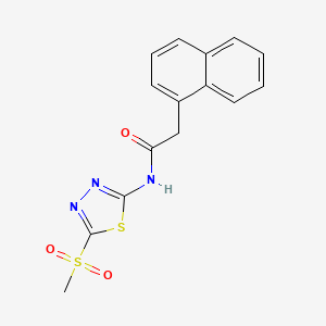 molecular formula C15H13N3O3S2 B12209087 N-(5-(methylsulfonyl)-1,3,4-thiadiazol-2-yl)-2-(naphthalen-1-yl)acetamide 