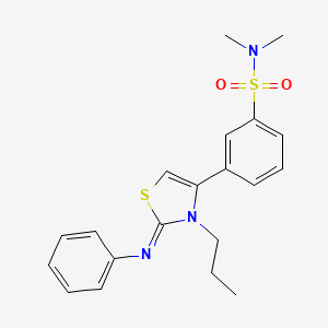 molecular formula C20H23N3O2S2 B12209100 N,N-dimethyl-3-[(2Z)-2-(phenylimino)-3-propyl-2,3-dihydro-1,3-thiazol-4-yl]benzenesulfonamide 