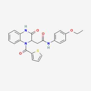 molecular formula C23H21N3O4S B12209113 N~1~-(4-ethoxyphenyl)-2-[3-oxo-1-(2-thienylcarbonyl)-1,2,3,4-tetrahydro-2-quinoxalinyl]acetamide 