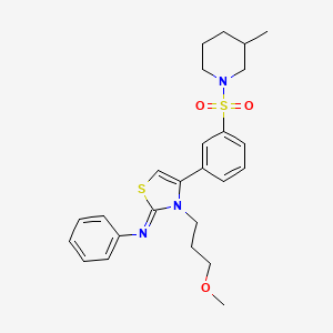 molecular formula C25H31N3O3S2 B12209163 N-[(2Z)-3-(3-methoxypropyl)-4-{3-[(3-methylpiperidin-1-yl)sulfonyl]phenyl}-1,3-thiazol-2(3H)-ylidene]aniline 